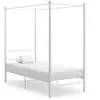 Image de Cadre De Lit À Baldaquin Sans Matelas Blanc Métal 90x200 Cm Vidaxl