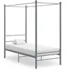 Image de Cadre De Lit À Baldaquin Sans Matelas Gris Métal 90x200 Cm Vidaxl