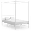 Image de Cadre De Lit À Baldaquin Sans Matelas Blanc Métal 120x200 Cm Vidaxl