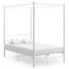 Image de Cadre De Lit À Baldaquin Sans Matelas Blanc 140x200 Cm Métal Vidaxl