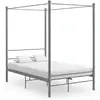 Image de Cadre De Lit À Baldaquin Sans Matelas Gris Métal 140x200 Cm Vidaxl