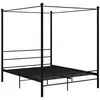 Image de Vidaxl cadre de lit à baldaquin sans matelas noir 160x200 cm métal