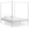 Image de Cadre De Lit À Baldaquin Sans Matelas Blanc 160x200 Cm Métal Vidaxl