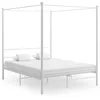 Image de vidaXL Cadre de lit à baldaquin sans matelas blanc 160x200 cm métal 325064