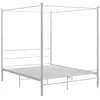 Image de Vidaxl cadre de lit à baldaquin sans matelas blanc 160x200 cm métal