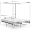 Image de Cadre De Lit À Baldaquin Sans Matelas Gris Métal 160x200 Cm Vidaxl