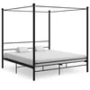 Image de Cadre De Lit À Baldaquin Sans Matelas Noir Métal 180x200 Cm Vidaxl