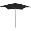 Image de Parasol De Jardin Avec Mât En Bois Noir 200x300 Cm Vidaxl