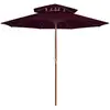 Image de Parasol À Deux Étages Avec Mât En Bois Rouge Bordeaux 270 Cm Vidaxl
