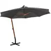 Image de Parasol De Jardin Suspendu Avec Mât Anthracite Bois De Sapin Vidaxl