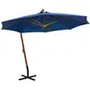 Image de Parasol De Jardin Suspendu Avec Mât Bleu Azuré Bois De Sapin Vidaxl