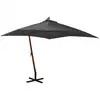Image de Parasol De Jardin Suspendu Avec Mât Anthracite Bois De Sapin Vidaxl