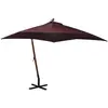Image de Parasol De Jardin Suspendu Et Mât Rouge Bordeaux Bois De Sapin Vidaxl