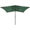Image de Parasol De Jardin Avec Led Et Mât En Acier Vert 2x3 M Vidaxl