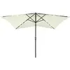 Image de Parasol De Jardin Avec Led Et Mât En Acier Sable 2x3 M Vidaxl
