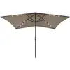 Image de Parasol De Jardin Avec Led Et Mât En Acier Taupe 2x3 M Vidaxl