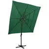 Image de Parasol De Jardin À 4 Niveaux Avec Mât En Aluminium Vert Vidaxl