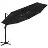 Image de Parasol De Jardin À 4 Niveaux Avec Mât En Aluminium Noir 3x3 M Vidaxl