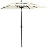 Image de Parasol De Jardin À 3 Niveaux Avec Mât En Aluminium Sable 2x2 M Vidaxl