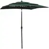 Image de Parasol De Jardin À 3 Niveaux Avec Mât En Aluminium Vert 2x2 M Vidaxl