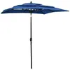 Image de Parasol De Jardin À 3 Niveaux Avec Mât En Aluminium Bleu Azuré Vidaxl