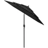 Image de Parasol De Jardin À 3 Niveaux Avec Mât En Aluminium Noir 2,5 M Vidaxl
