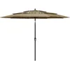 Image de Parasol De Jardin À 3 Niveaux Avec Mât En Aluminium Taupe 3 M Vidaxl