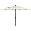 Image de Parasol De Jardin À 3 Niveaux Avec Mât En Aluminium Sable 3,5 M Vidaxl