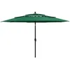 Image de Parasol De Jardin À 3 Niveaux Avec Mât En Aluminium Vert 3,5 M Vidaxl