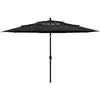 Image de Parasol De Jardin À 3 Niveaux Avec Mât En Aluminium Noir 3,5 M Vidaxl