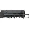 Image de Salon De Jardin 4 Pcs Avec Coussins Résine Tressée Gris Vidaxl