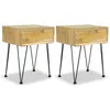 Image de Tables De Chevet 2 Pcs 40x30x50 Cm Teck Massif Vidaxl