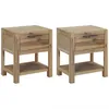 Image de vidaXL Tables de chevet avec tiroirs 2 pcs 40x30x48 cm Acacia solide 3057529