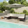 Image de vidaXL Salon de jardin 6 pcs avec coussins Résine tressée Marron 3056961