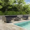 Image de vidaXL Salon de jardin 10 pcs avec coussins Résine tressée Gris 3056980