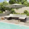 Image de vidaXL Salon de jardin 6 pcs avec coussins Résine tressée Marron 3056985