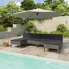 Image de vidaXL Salon de jardin 6 pcs avec coussins résine tressée gris 3056988