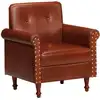 Image de Chaise Cabriolet Marron Cuir Véritable Vidaxl