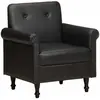 Image de Chaise Cabriolet Noir Cuir Véritable Vidaxl