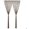 Image de Rideau en macramé - vidaXL - 140x240 cm - Coton naturel - Lavable - Taupe