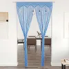 Image de vidaXL Rideau Séparateur de Pièce Store de Fenêtre Rideau de Fenêtre Rideau de Porte Vitrine Maison Intérieur Macramé Bleu 323986