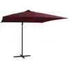 Image de Parasol De Jardin En Porte-à-faux Lumières Led Rouge Bordeaux Vidaxl