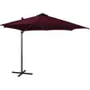 Image de Parasol De Jardin En Porte-à-faux Avec Mât Et Lumières Led Vidaxl