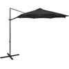 Image de Parasol De Jardin En Porte-à-faux Et Mât Et Lumières Led Noir Vidaxl