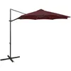 Image de Parasol De Jardin En Porte-à-faux Avec Mât Et Lumières Led Vidaxl