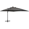 Image de Parasol De Jardin En Porte-à-faux Avec Mât Et Lumières Led Vidaxl