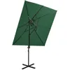 Image de Parasol De Jardin En Porte-à-faux À Double Toit Vert 250x250 Cm Vidaxl