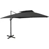 Image de Parasol De Jardin En Porte-à-faux Avec Double Toit Noir Vidaxl