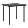 Image de Table À Dîner De Jardin Noir 80x80x74 Cm Acier Et Verre Vidaxl