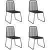 Image de Chaises D'extérieur Lot De 4 Résine Tressée Noir Vidaxl